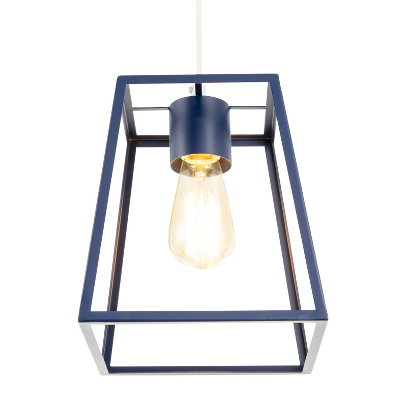 25cm H Metal Square Pendant Shade ( Screw On ), Midnight