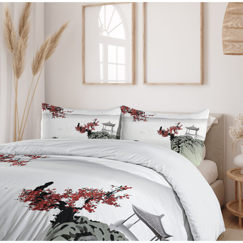 Eclectic Polyester Floral Duvet Cover, King Duvet Cover + 2 King Shams