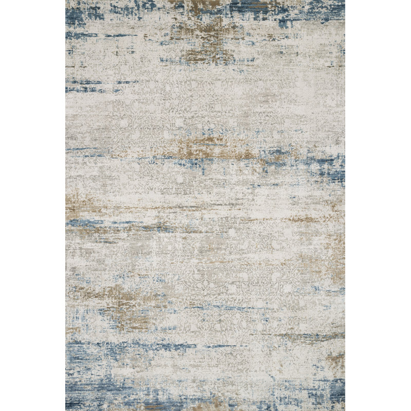Jeffrey Viscose Abstract Indoor Rug, Rectangle 3'7" x 5'7"