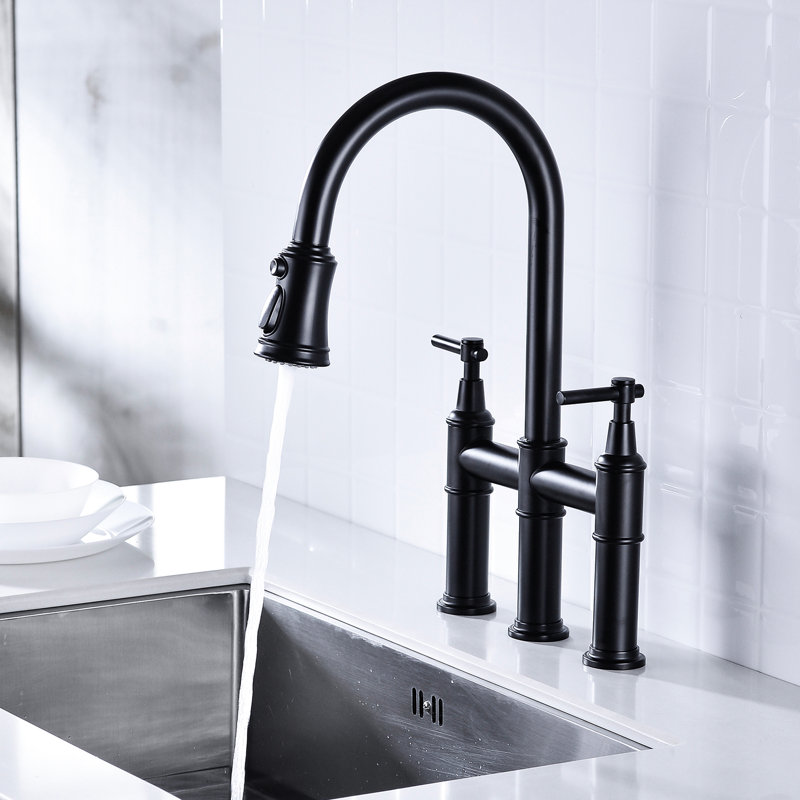 Robinet de cuisine noir mat - Aérateur de qualité pour pont à débit d'eau doux et silencieux, Noir mat