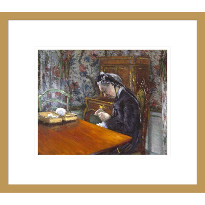 «Mademoiselle Boissière Knitting» par Gustave Caillebotte, impression giclée encadrée