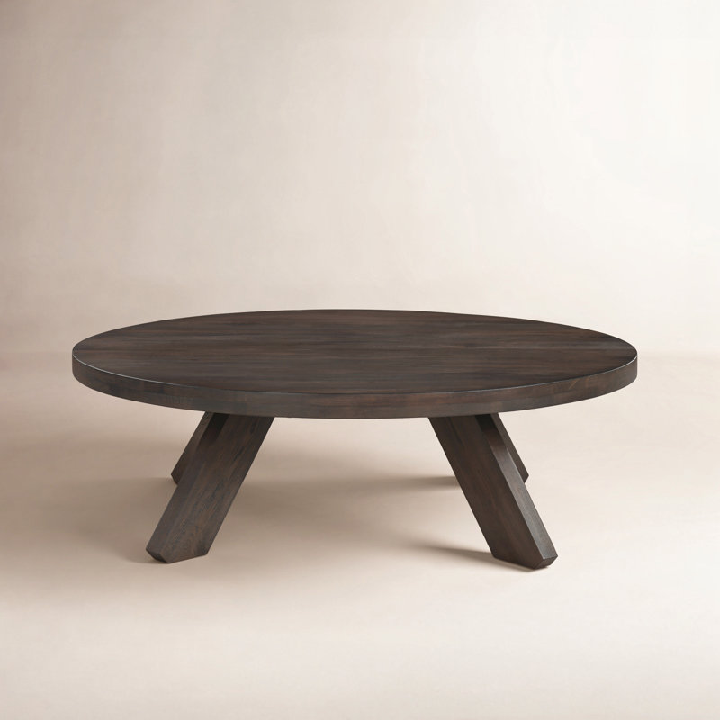 Alden Solid Wood Coffee Table, Dark Brown Wood