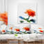 Coussin à imprimé floral orange et rose avec éclaboussures-30746224-30746228
