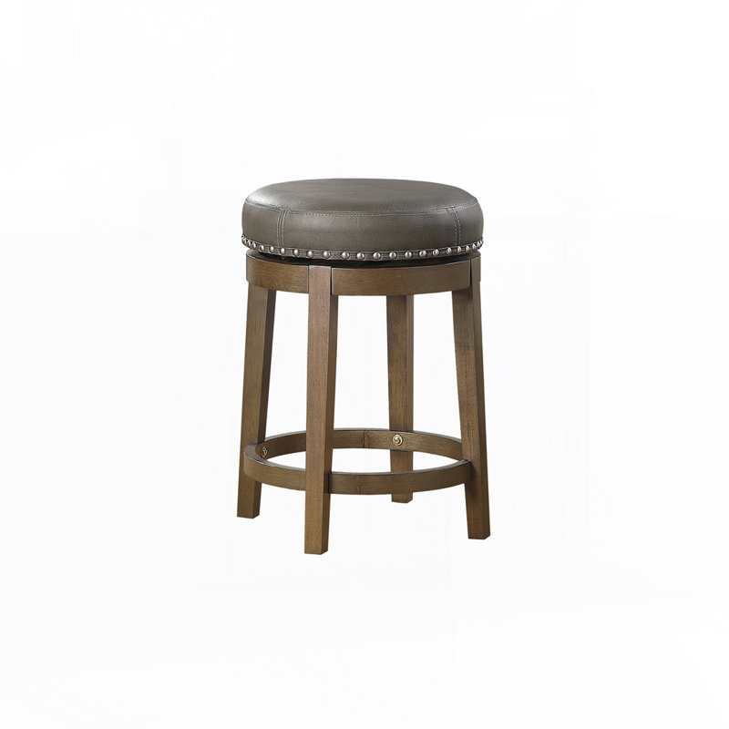 Ensemble de tabourets ronds et pivotants, Gris brun, Tabouret de comptoir (siège d'une hauteur de 25 p
