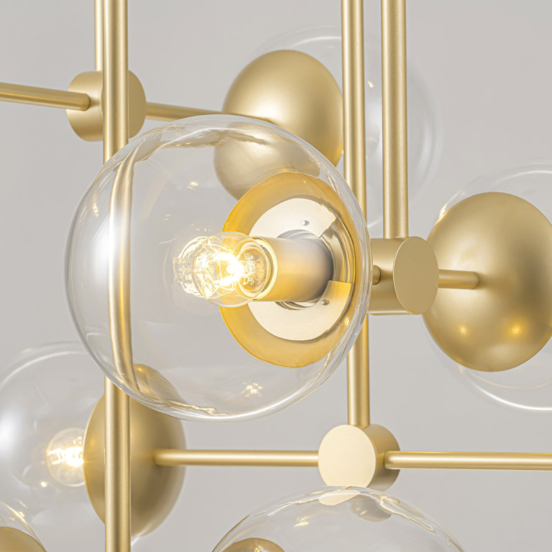 8 - Light Dimmable Glass Bubble Chandelier