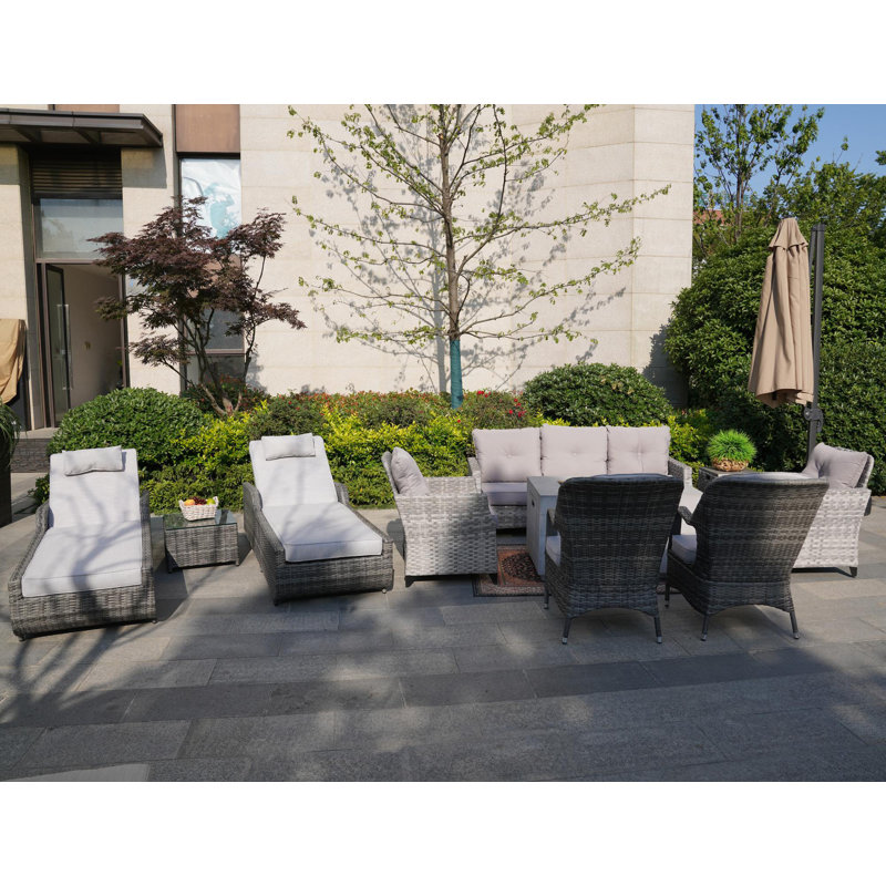 9 - Person Patio Conversation Set with Cushions