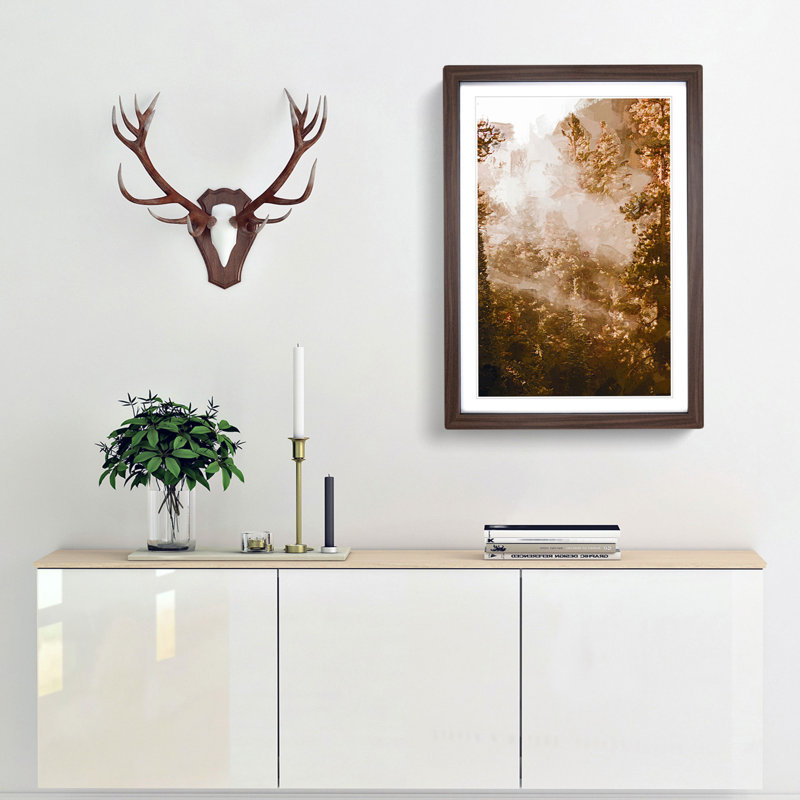 Light Through the Forest in Abstract - Picture Frame Graphic Art Print, 48cm H x 36cm W x 2cm D, Walnut Framed