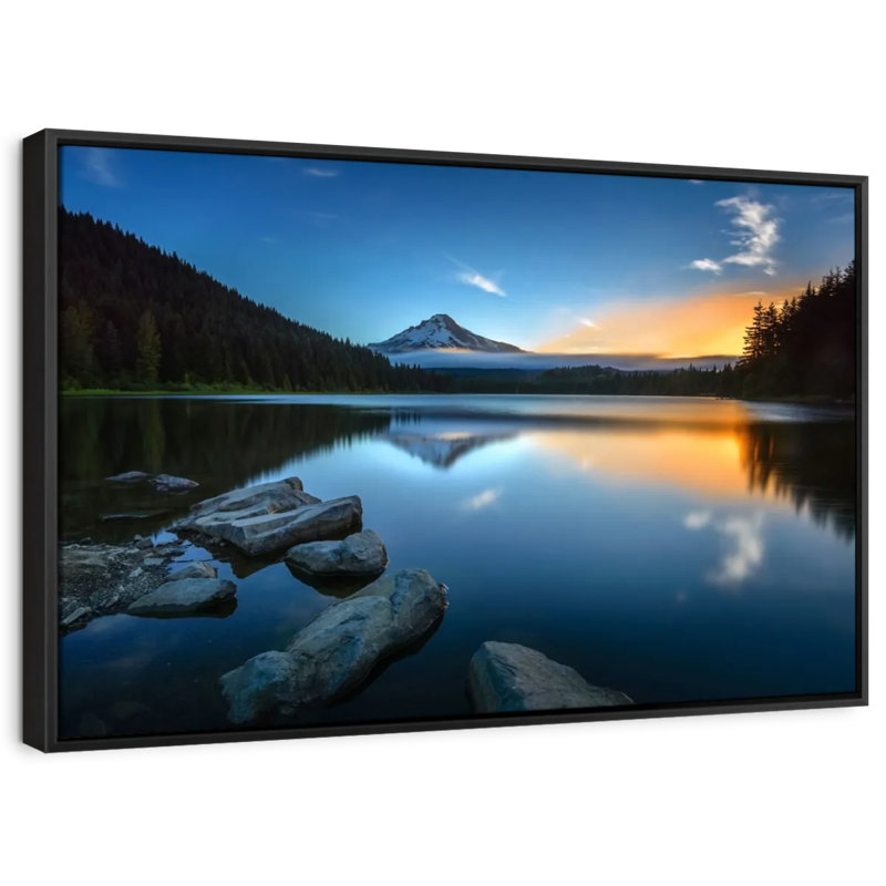 Trillium Lake Oregon Canvas Print, 25" H x 37" W