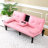 The 67-Inch Pink PVC Multi-Functional Sofa Bed, With A Foldable And Cup Holder Design, Makes It Extremely Convenient To Turn The Living Room Into A Guest Room-1016917080