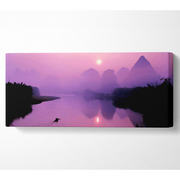 Union Rustic Pink Blue Paradise Lake - Wrapped Canvas Print | Wayfair.co.uk