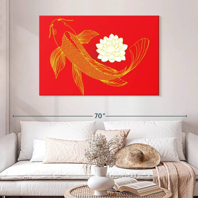 Oriental Koi Fish, 32" H x 48" W