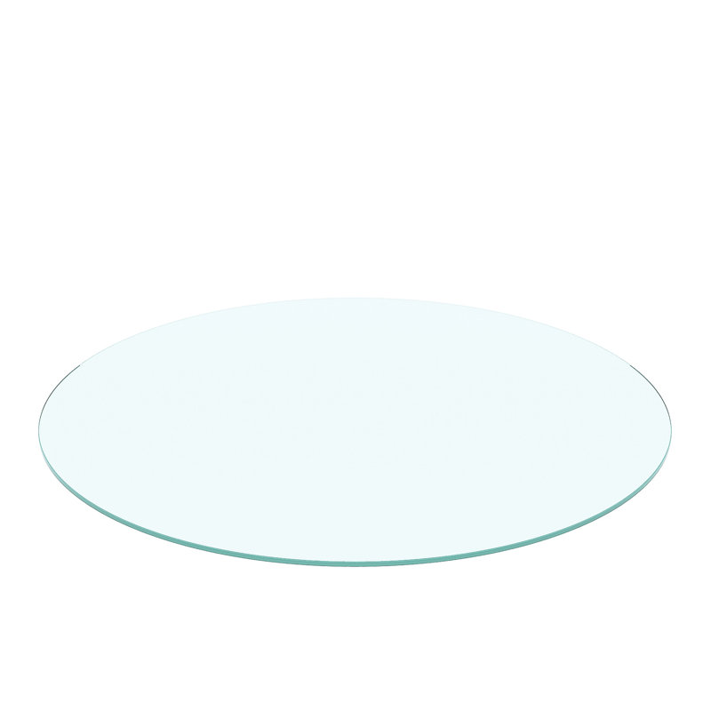Plateau de table en verre trempé de 36 po, 0,25 po d'épaisseur, transparent, bord poli brillant et résistant à l'usure, à la chaleur, à la corrosion et aux chocs pour les tables de hall d'entrée et de maison d'hôtes, transparent de 1/4 po