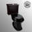 Low Tank Toilet with Cherry Flat Panel Tank Elongated Black Bowl-122467500