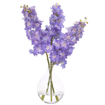 Delphinium, Blue, Glass Bubble, 14wx14dx24h
