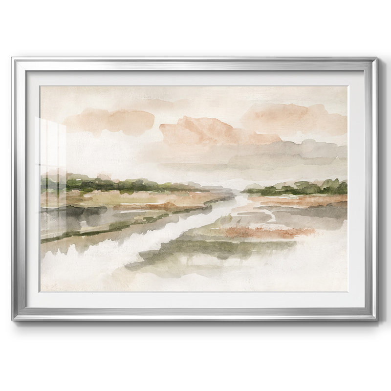 Moody Sunset encadrée, impression encadrée avec biseauté mat et verre, H 30 po x l 44 po x P 1,5 po, Argent