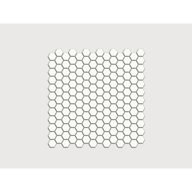 Metro Hex 1" Mosaic, White, Glossy