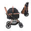 Poussette pour animaux 4 roues avec roues avant pivotantes et freins, capacité de 66 lb, noir
