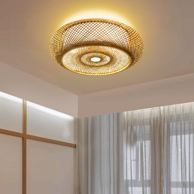 Luminaire en rotin bohémien 3 lumières Nulty