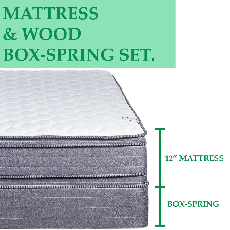 Alwyn Home Veniaminof 20'' Plush Hybrid Mattress and Box Spring, Twin