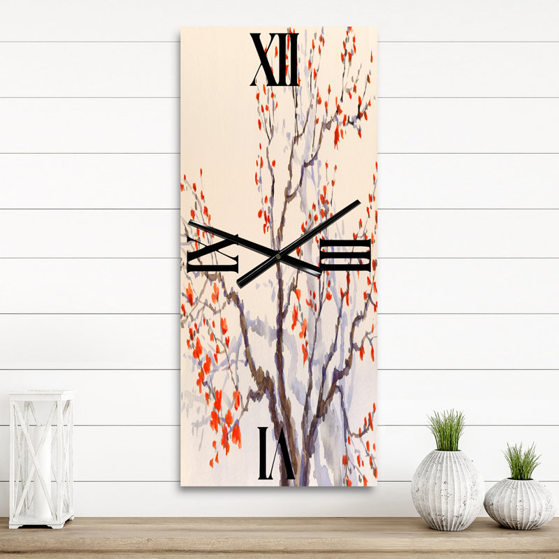 Horloge murale fleurs et bourgeons au printemps, Petit