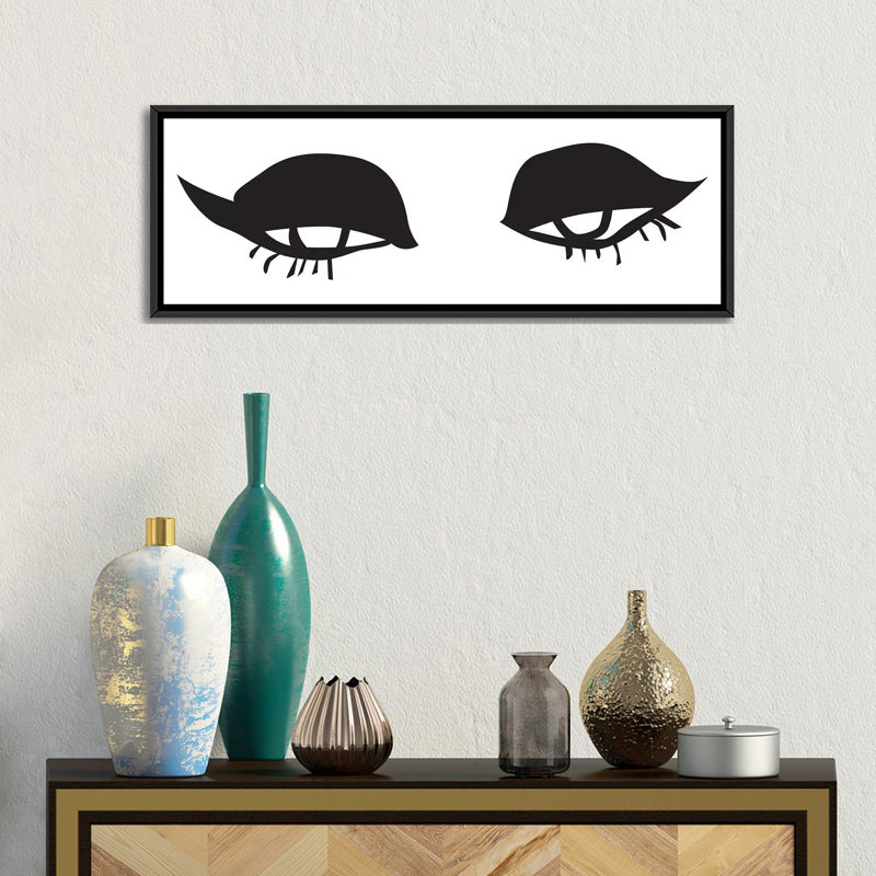 «Eyes and Lips», reproduction sur toile, H 12 po x l 36 po x P 1,5 po, Toile avec cadre noir