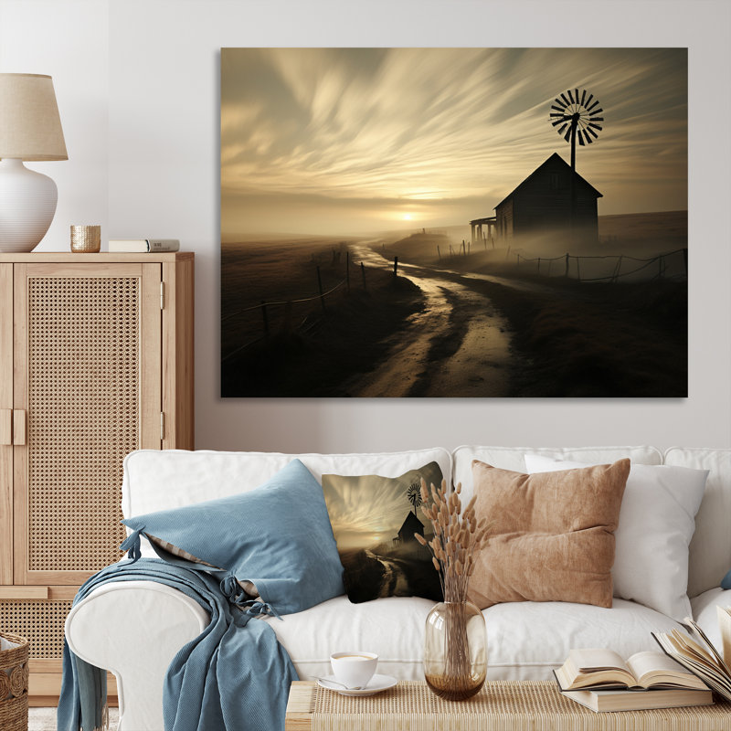 Wind Turbines Country Charm III sur toile, H 30 po x l 40 po x P 1,5 po, Toile tendue