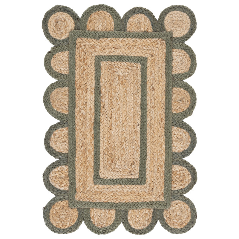 Tapis d'intérieur en jute tissé à la main Natural Fiber, Rectangulaire 2 pi x 3 pi