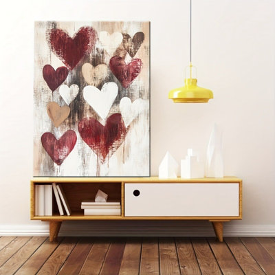 Vintage Rustic Distressed Heart Canvas Print - Urban Studio