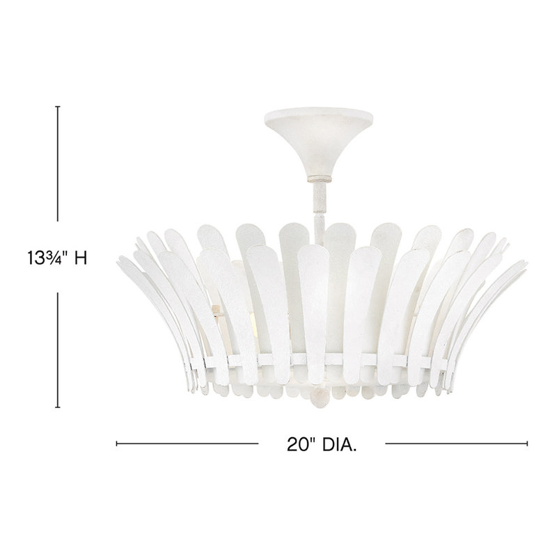 Reina 3 - Light Semi Flush Mount, Textured Plaster