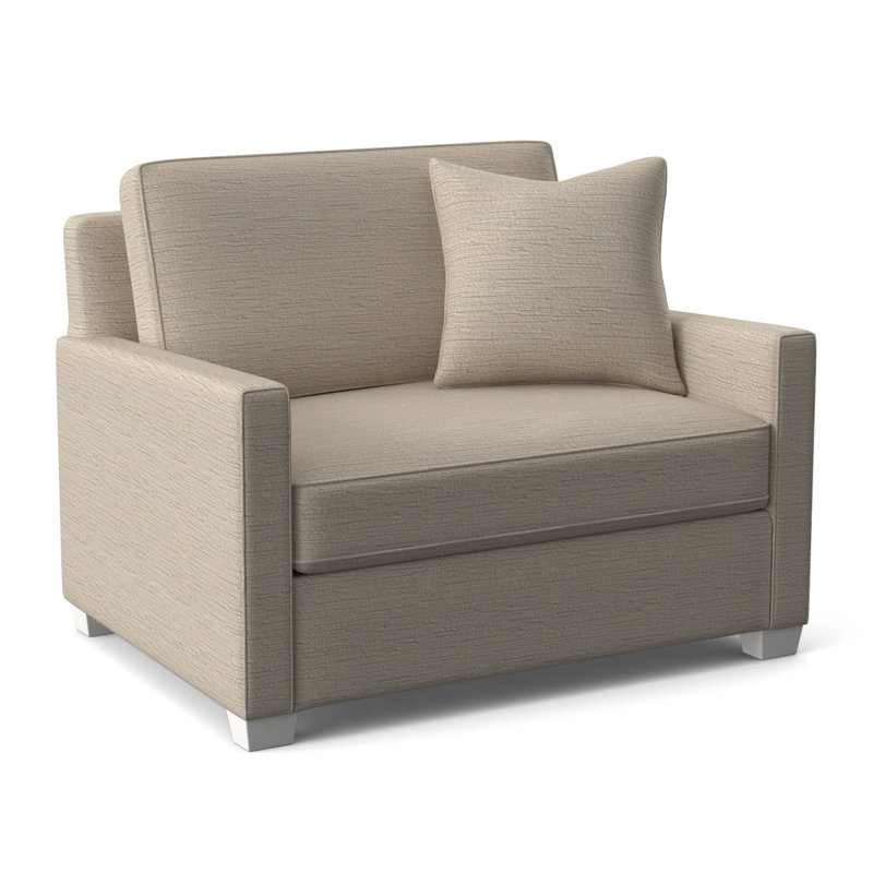 Nicklaus Sleeper Sofa, Frost White Finish, White Performance Fabric; 0851-94, 5" Innerspring Mattress