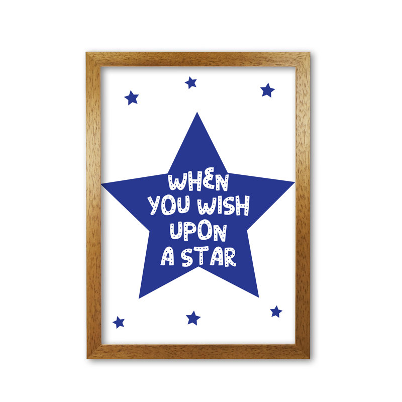 Wish Upon A Star - Print, Honey Oak Frame, 30 cm H x 21 cm W x 5 cm D