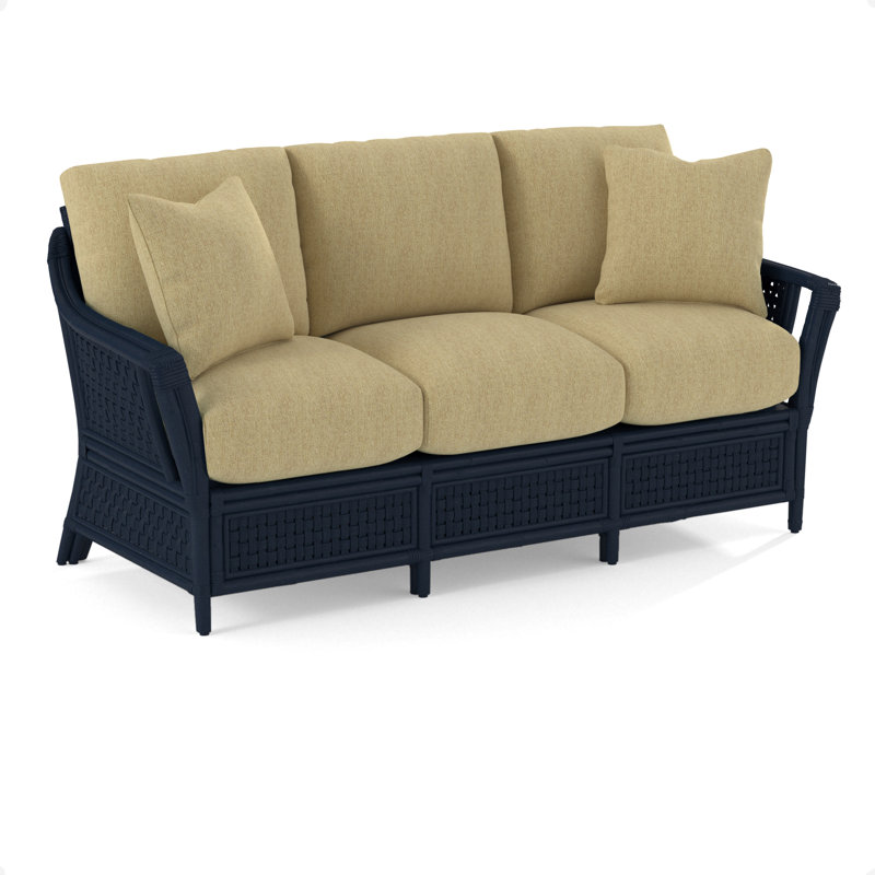Boca Upholstered 78'' Sofa, Navy, Beige Sugar Performance