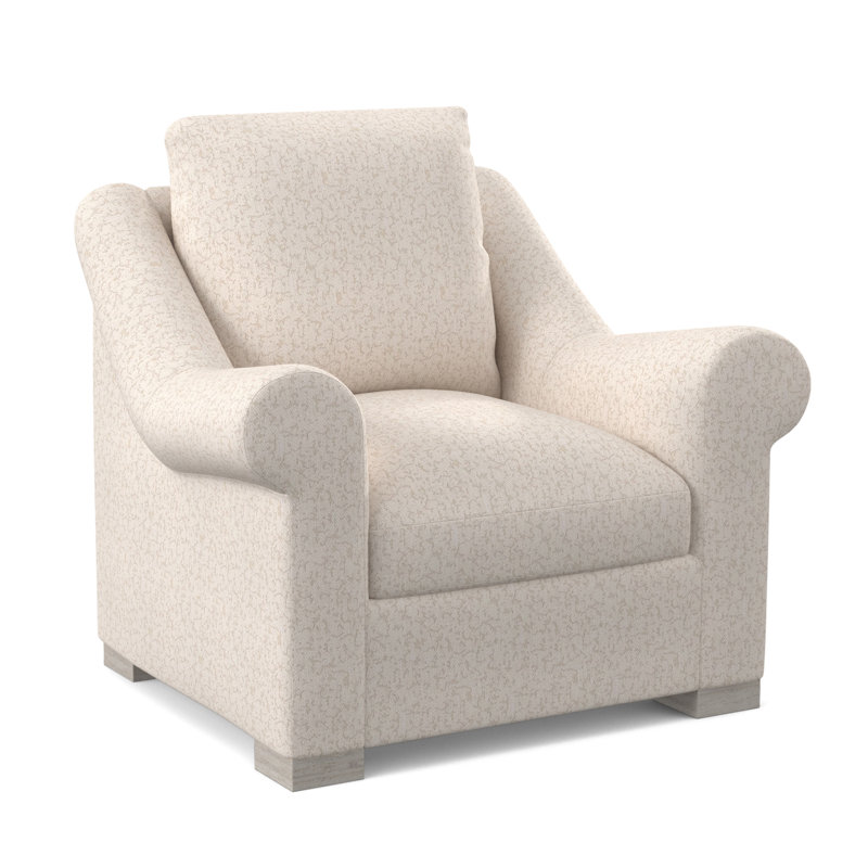 Canyon Sunbrella® and Boucle Armchair, Venice Navy 100% Polyester, Bisque