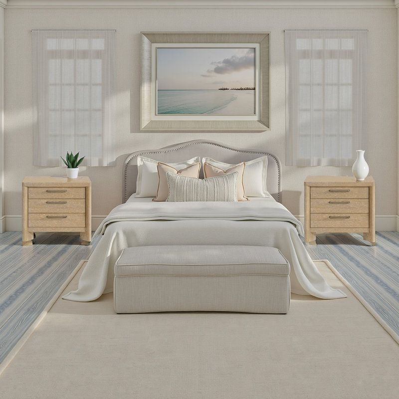 Table de chevet 3 tiroirs Juliano, Beige