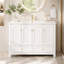 Ensemble de meuble-lavabo simple 48 po blanc avec lavabo en résine, 4 portes à fermeture douce et 2 tiroirs