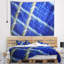 Tapisserie bleue abstraite en métal-28496632