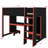 Gaming Loft Bed With Built-In Desk, Wardrobe, LED And A Drawer-622806356