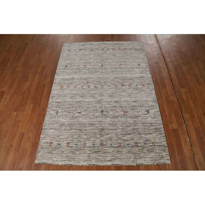 Tapis décoratif tribal rayé Gabbeh