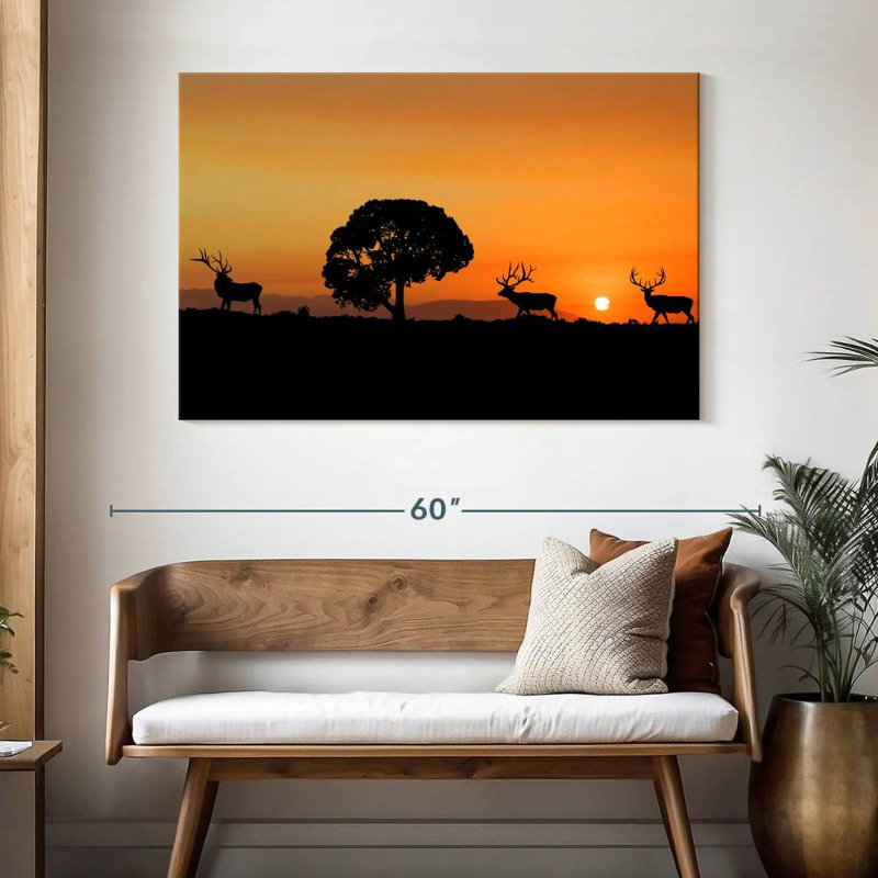 Brampt Elk Sunset, 32" H x 48" W