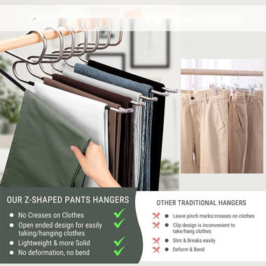 10Pcs Metal Trouser Hanger with Adjustable Clip Clothes Hanger Non Slip Pant  Hangers Heavy Duty Saving Space Stainless Steels - AliExpress