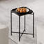 Table basse moderne noire de 18,1 po x 22,0 po x 18,1 po | Fabrication durable 100% métal, pesant 4,5 lb | Style industriel pour le salon, design épuré pour la décoration moderne, parfait pour les petits espaces-1929260552