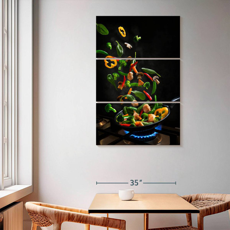Yarlin Flying Stir-Fried Vegetables, 65" H x 42" W
