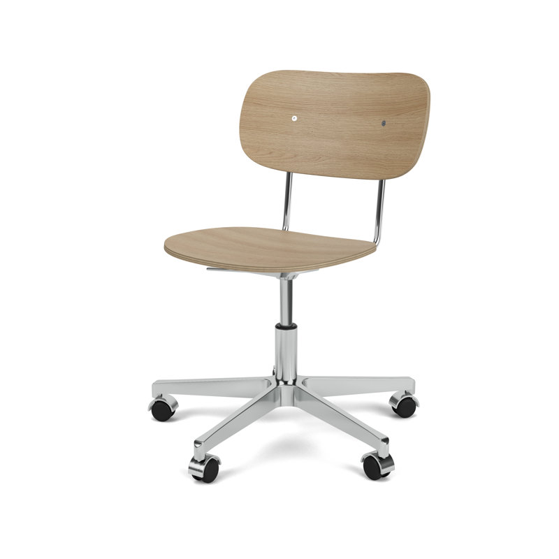Co Swivel Task Chair, Natural Oak/Silver