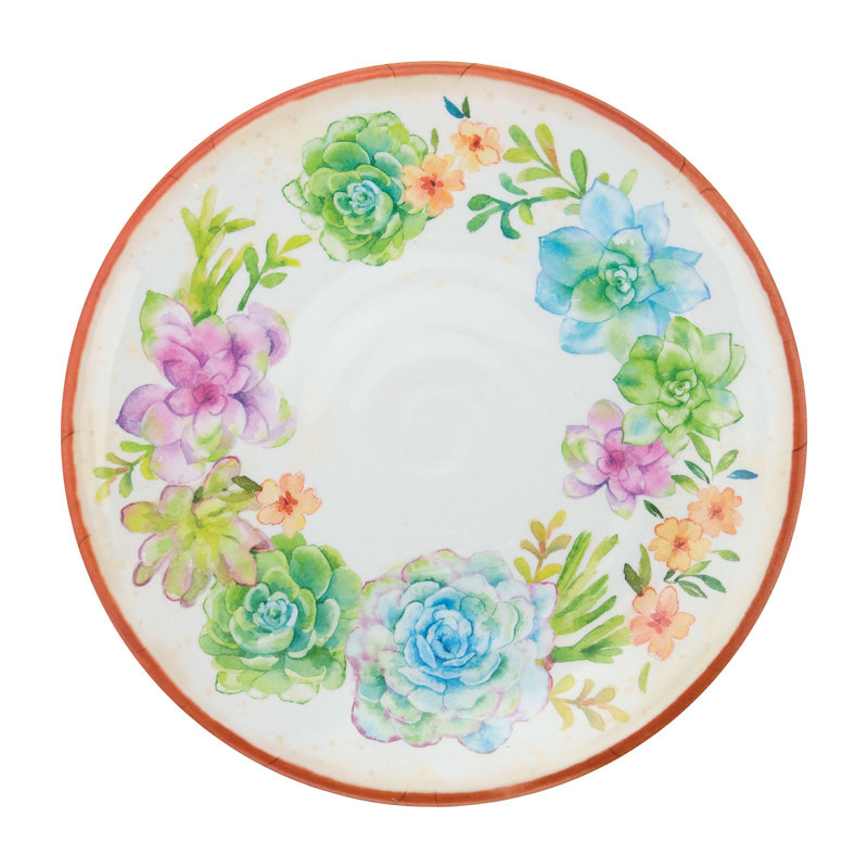 6-Piece Sweet Succulents 11" Melamine Plate