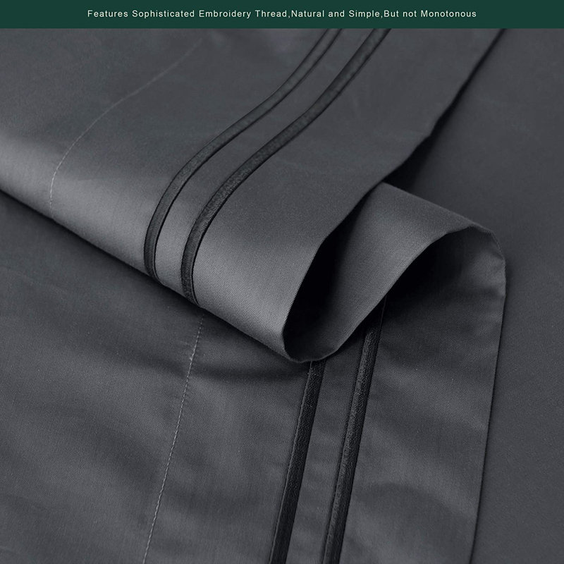 Sateen Solid Colour - Set of 2, Dark Grey, King
