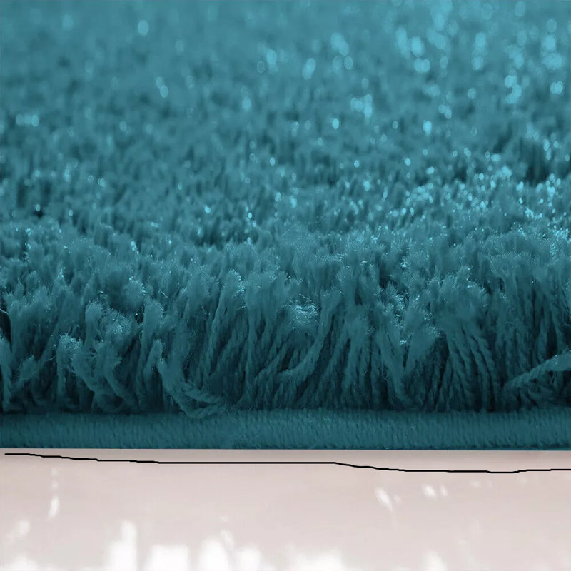 Solid Colour Shag Area Rug, Round 120 cm