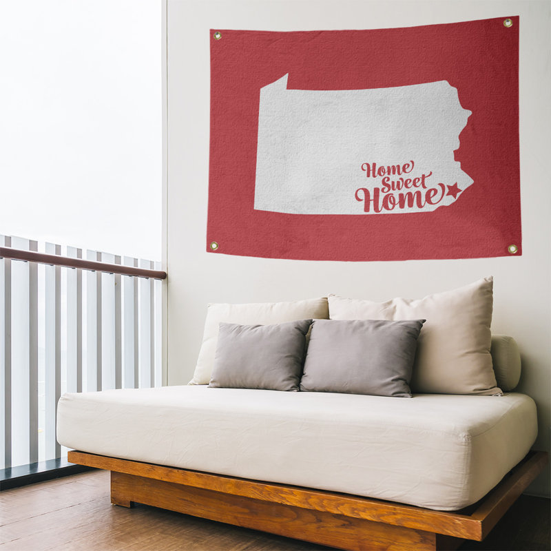 Tapisserie murale philadelphia doux pour la maison, H 59 po x l 80 po, Rouge