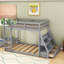 Lit superposé double avec 2 tiroirs en bois avec tablettes-334923580