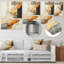 Or et gris coucher de soleil Collage III - Collages abstraits, art mural en métal-106343508
