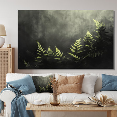 Green Black Nocturnal Nirvana Ferns II - Ferns Wall Art